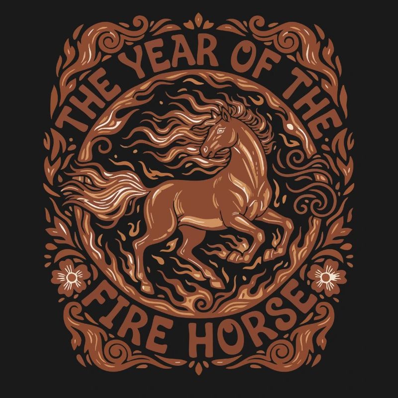 Année de la conception de la célébration du cheval de feu
