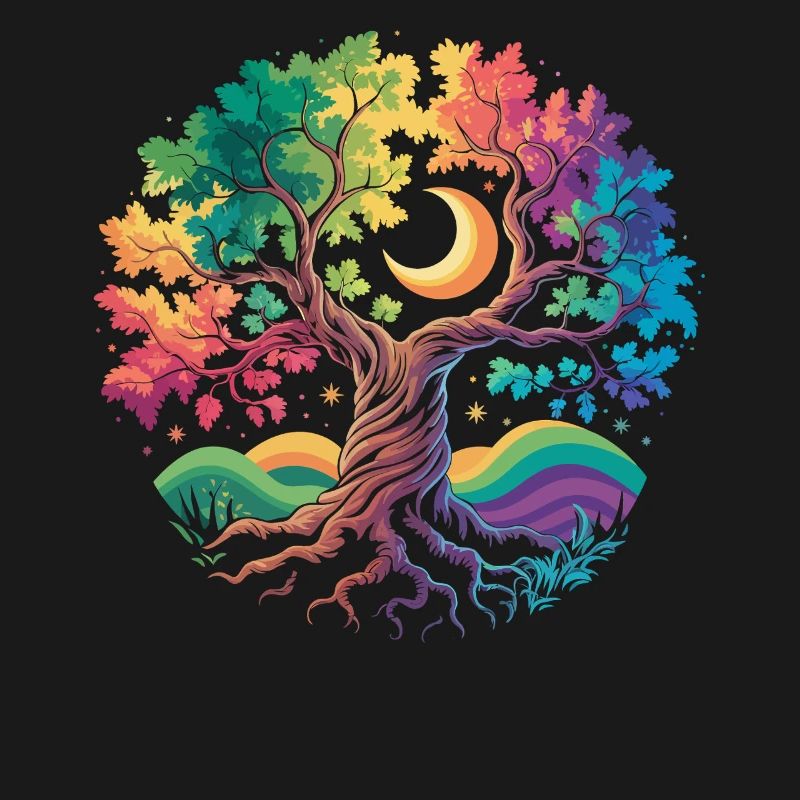 Rainbow Tree Moon Magic