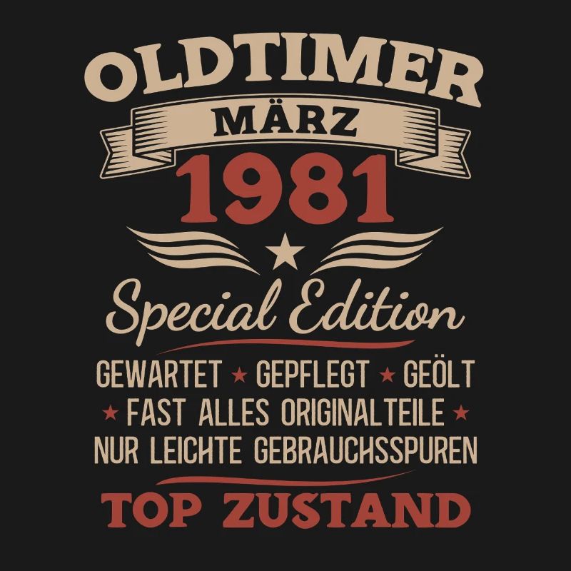45. Geburtstag Geschenk Mann Oldtimer März 1981