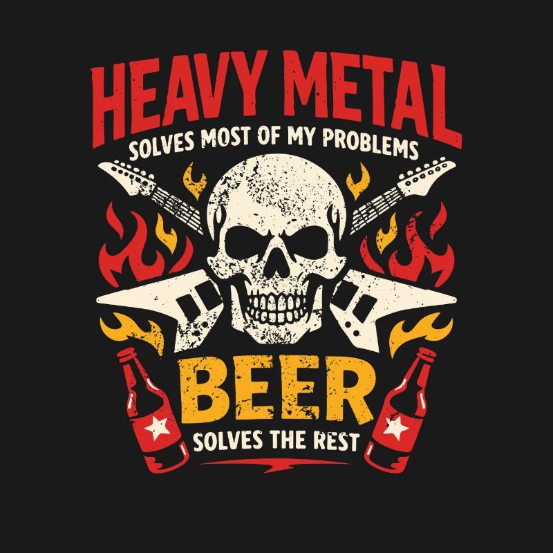 Heavy Metal solves my problems - Bier Spruch
