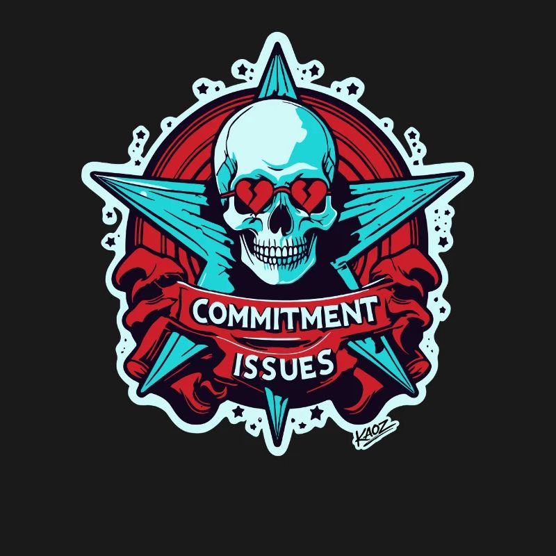 Commitment Issues Skull Badge