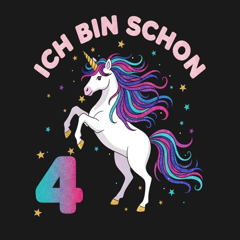 4. Geburtstag Einhorn Mädchen Ich bin schon 4