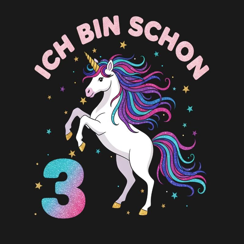 3. Geburtstag Einhorn Mädchen Ich bin schon 3