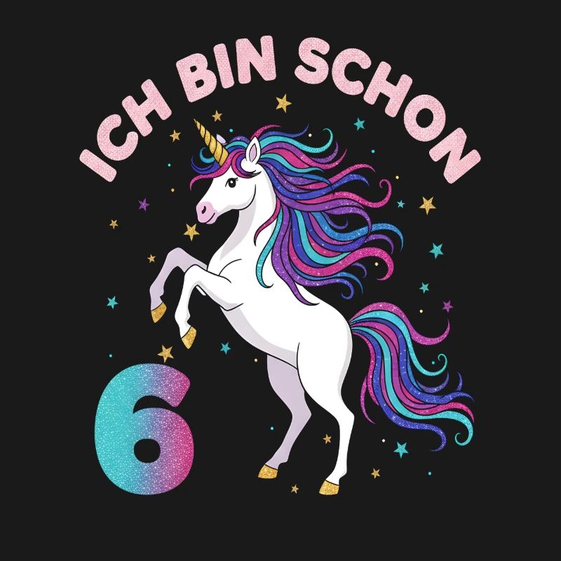 6. Geburtstag Einhorn Mädchen Ich bin schon 6