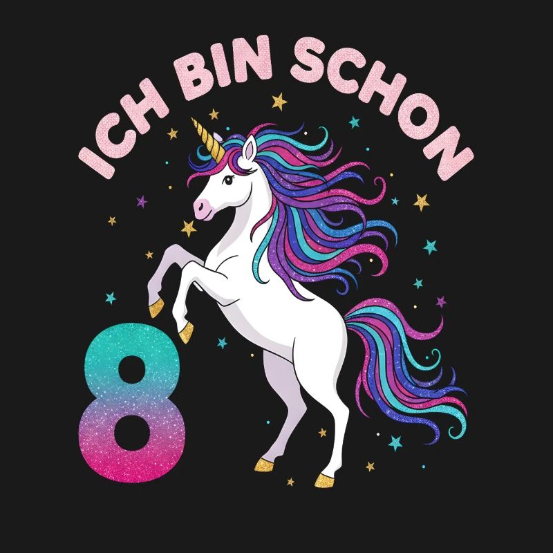 8. Geburtstag Einhorn Mädchen Ich bin schon 8