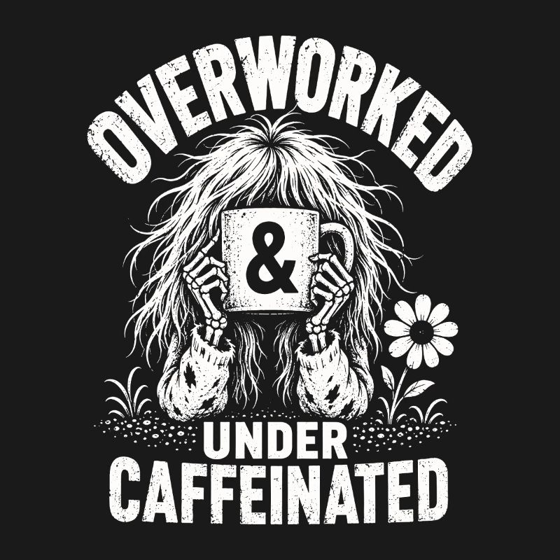 Coffee Overworked Under Caffeinated Shirt