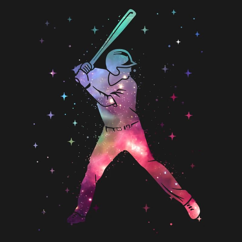 Baseball Player Kids Outer Space Baseball Player