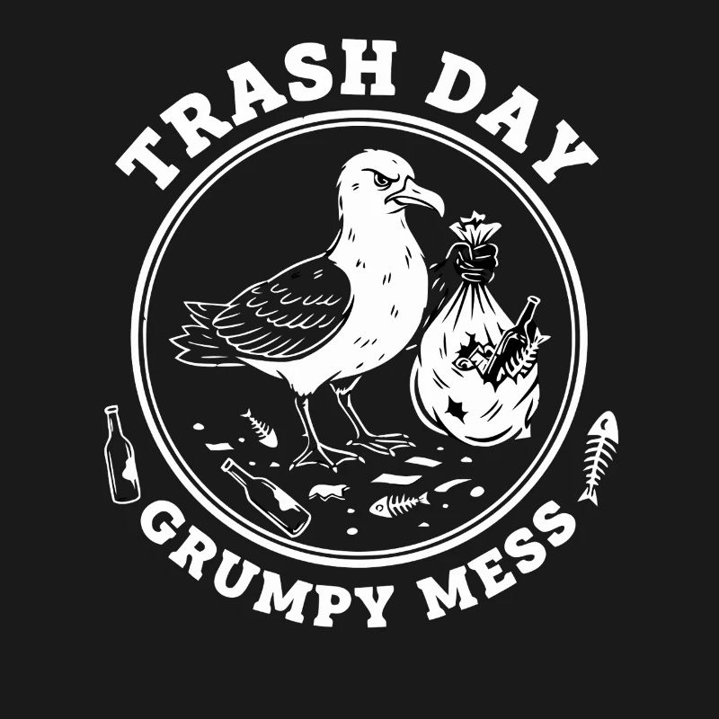 Möwe Trash Day Müll