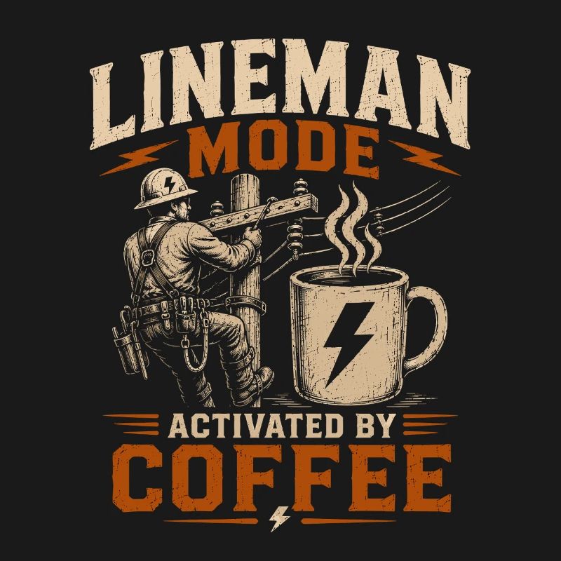 Funny Lineman Coffee Electricity Work