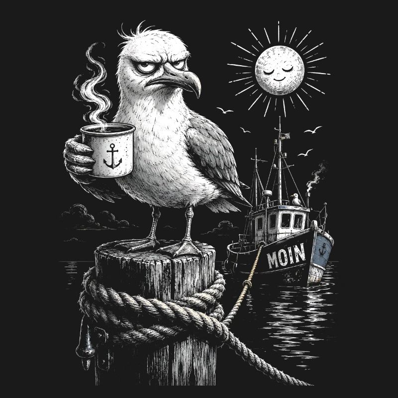 MOIN – Grummeliges Möwe mit Kaffee