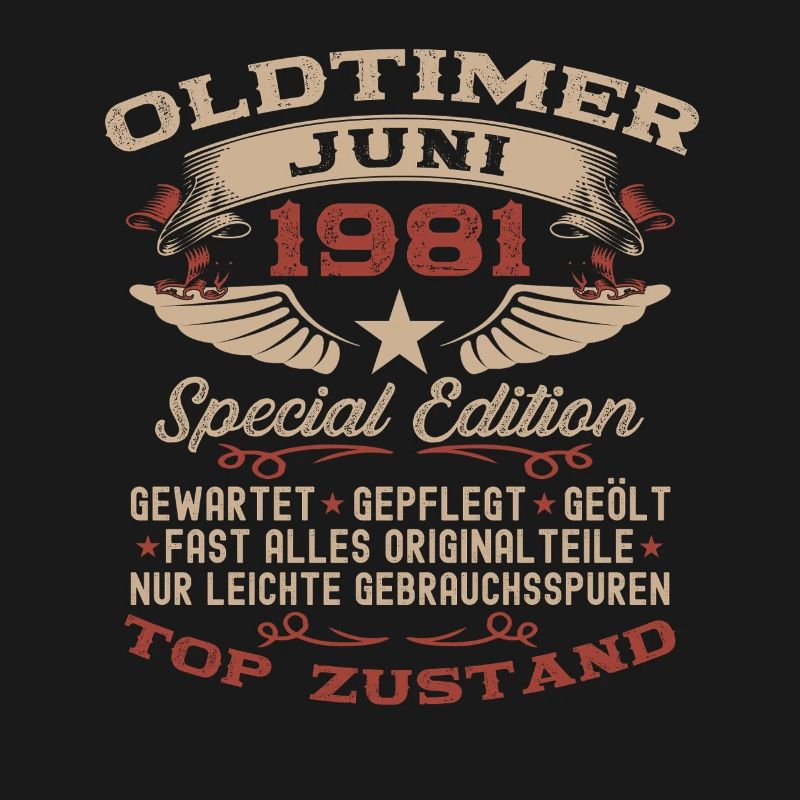 45. Geburtstag Geschenk Mann Oldtimer Juni 1981