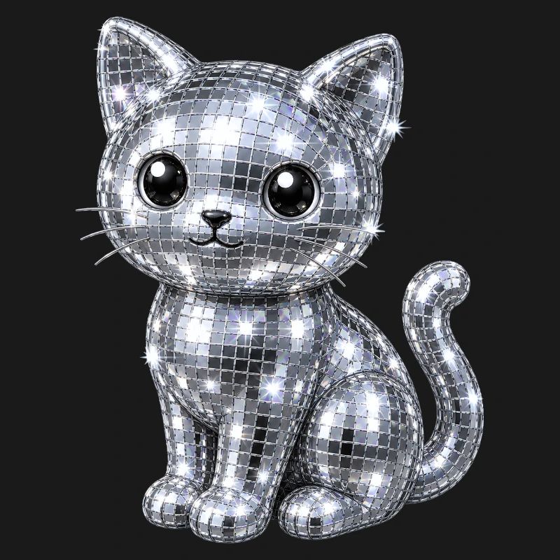 Katze Disco Glitzer