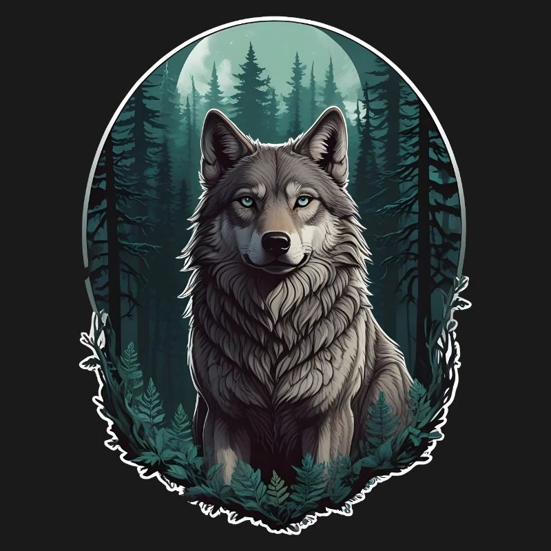 Wolf in the moonlight