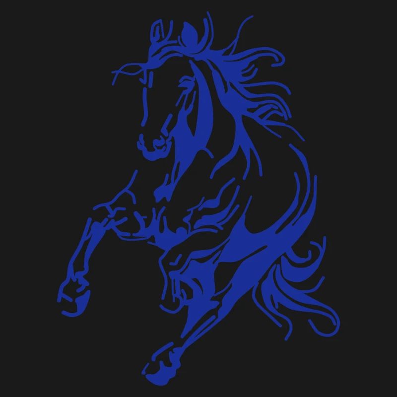 Dynamisches Blaues Linienpferd