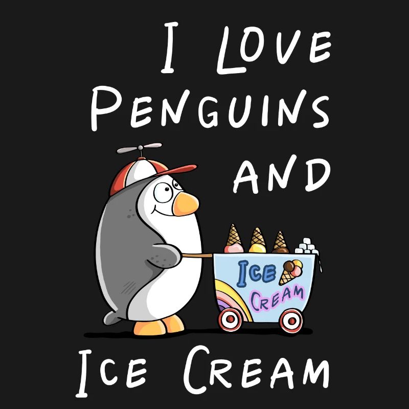 I Love Penguins and Eiscreme - Pinguin Eis Comic