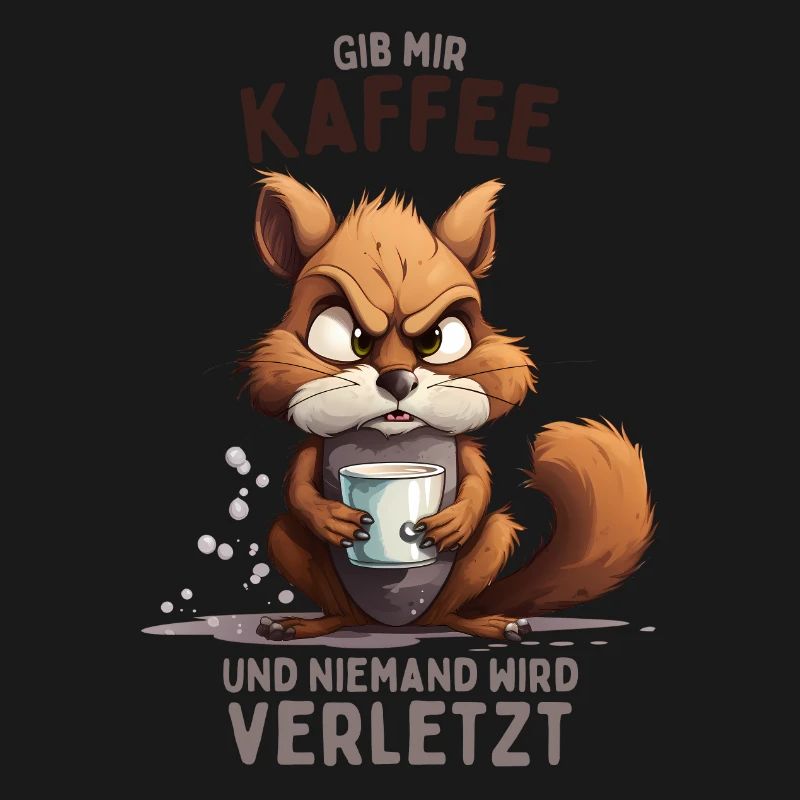 Wütendes Eichhörnchen mit Kaffee