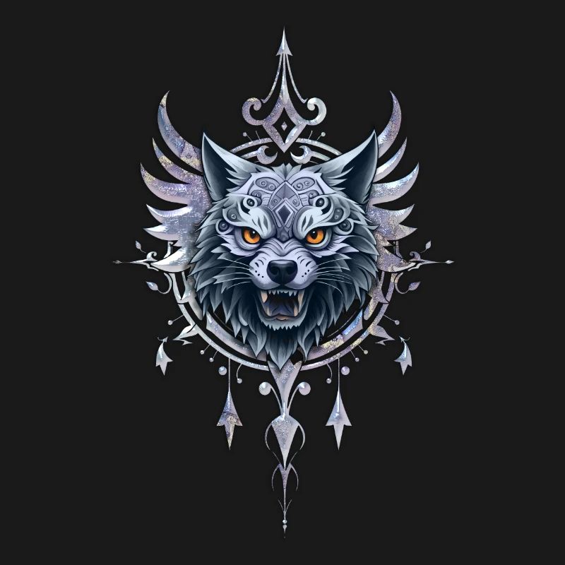 Mystical wolf's head.