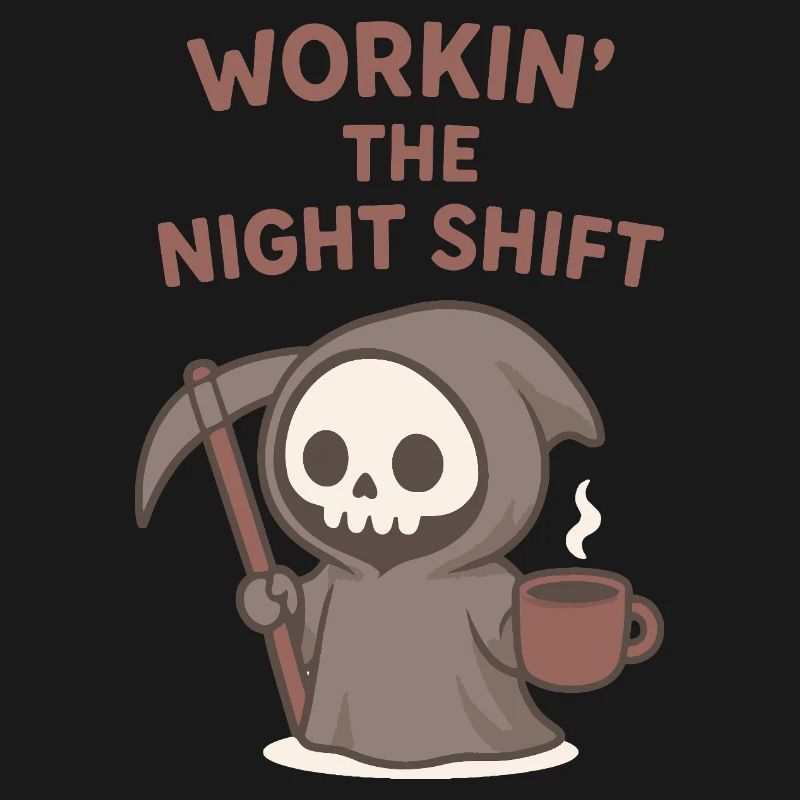 Nachtschicht Sensenmann Kaffee