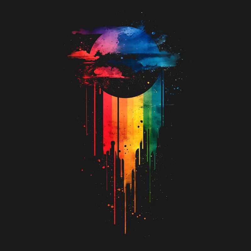 Subtil et cool Dripping Pride drapeau arc en ciel Design