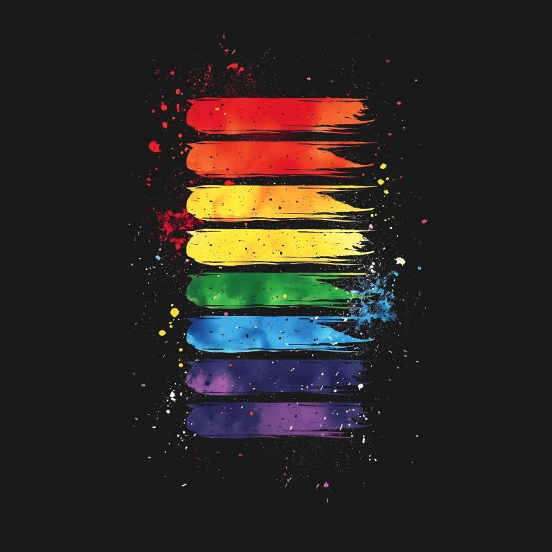 Subtle and Cool Dripping Pride Flag Rainbow Design
