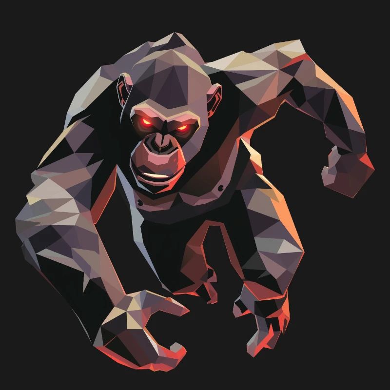 Gorilla in low poly style