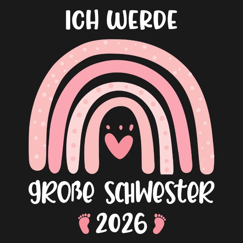 Ich werde große Schwester 2026 Regenbogen Mädchen