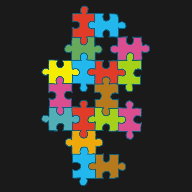 Multicolored incomplete puzzle