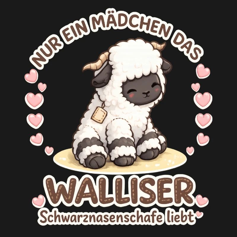 Nur Ein Mädchen Walliser Schwarznasenschafe Liebt