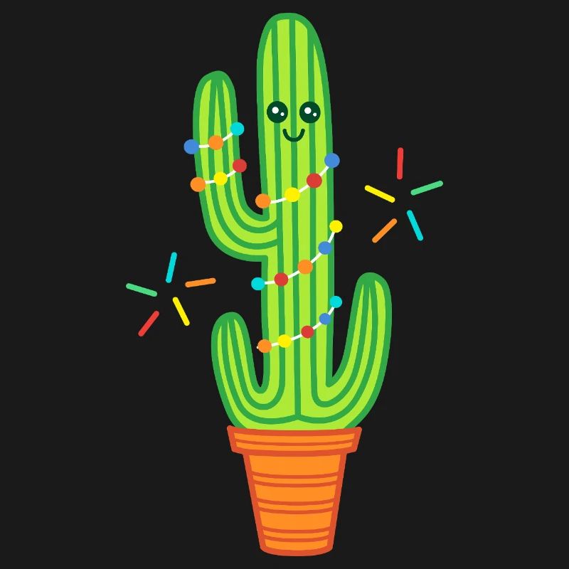 Cute Comic Cactus Green