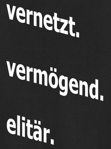 vernetzt vermögend elitär, Spruch, Geschenkidee