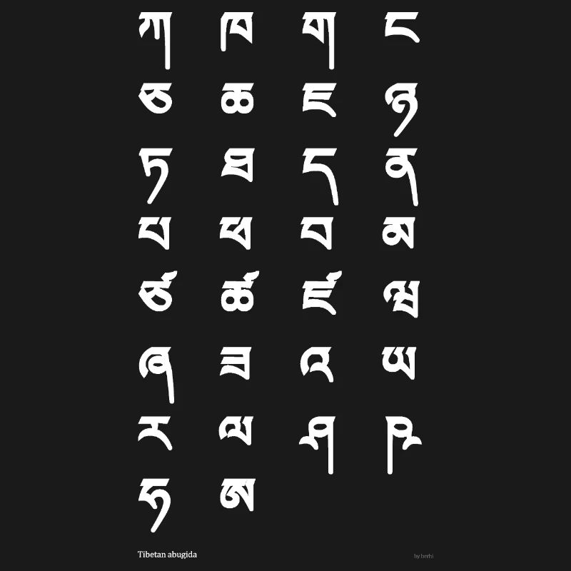Tibetan script (white)
