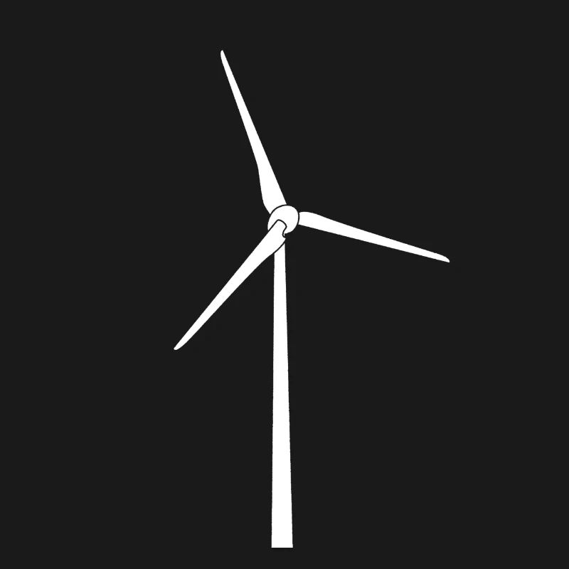 Wind Power Silhouette White