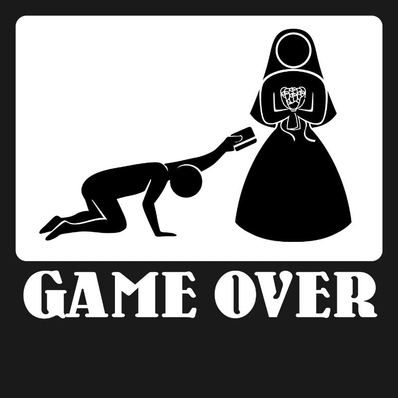 Game Over Wedding Statement Funny JGA Polterer