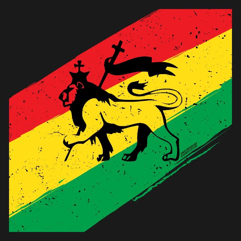 Lion rasta devant un drapeau tricolore