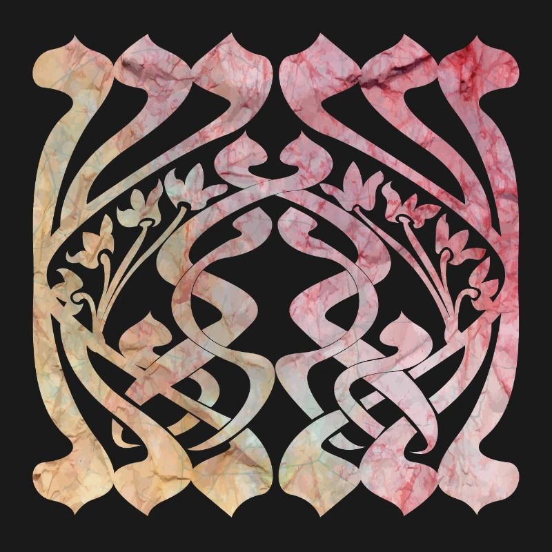 Watercolour leaf pattern with floral design