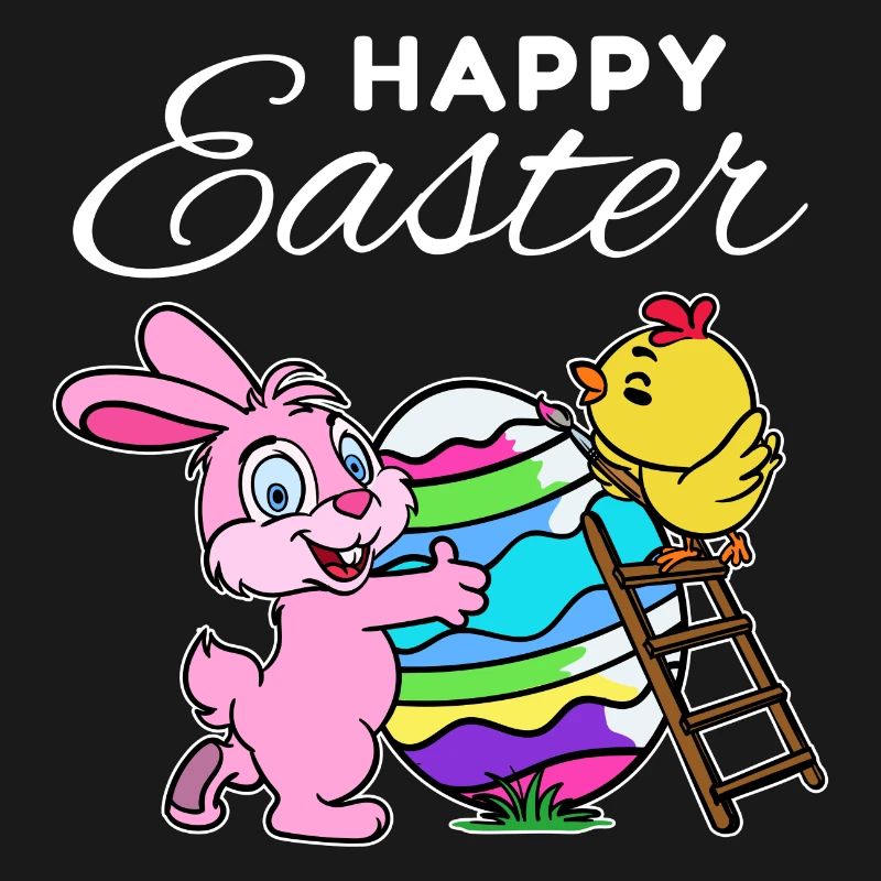 Happy easter bunny easter bunny chick hen egg