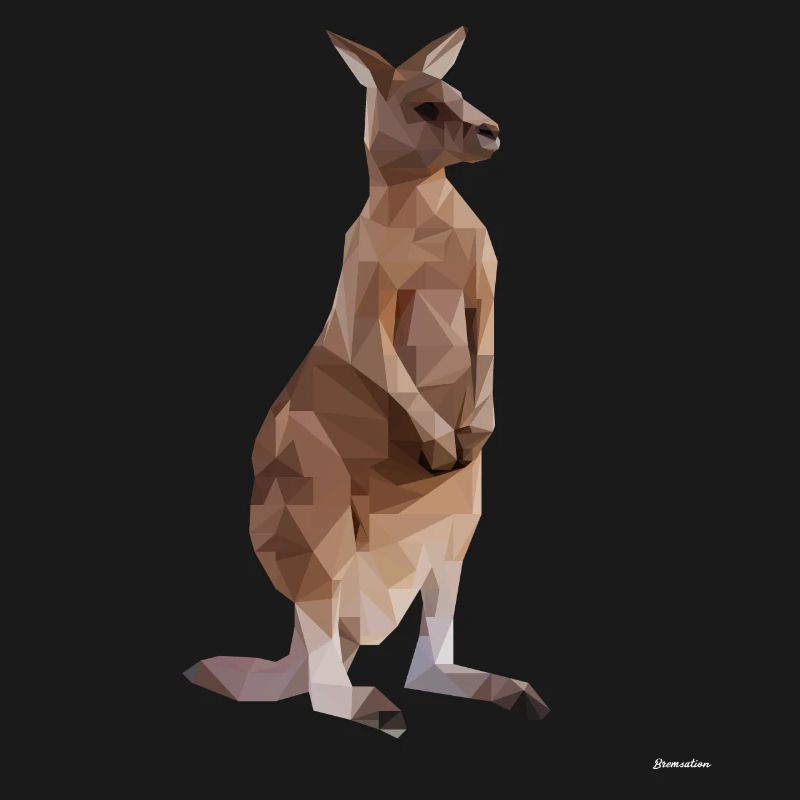 Kangaroo Low Poly Geometric Graphic
