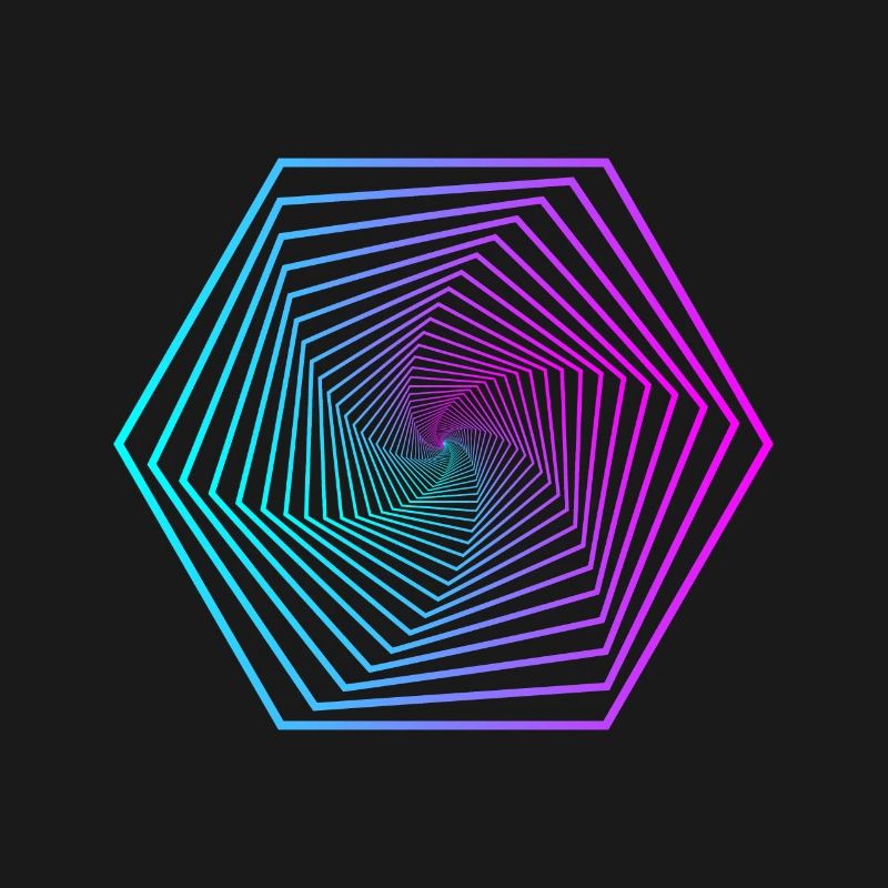 Neon Polygon Spiral Gradient