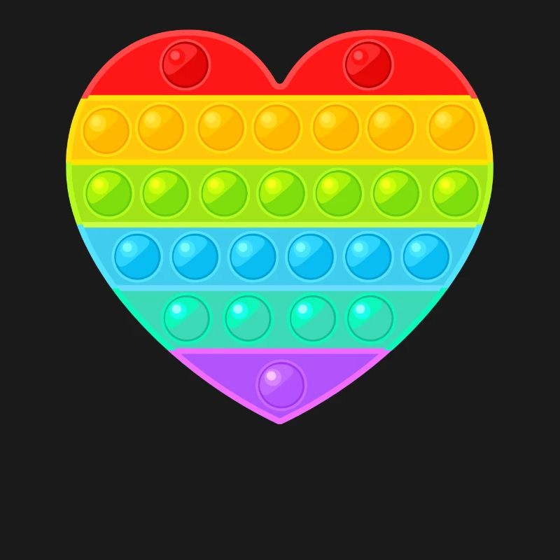 Pop It Popit Herz Bunt Regenbogen