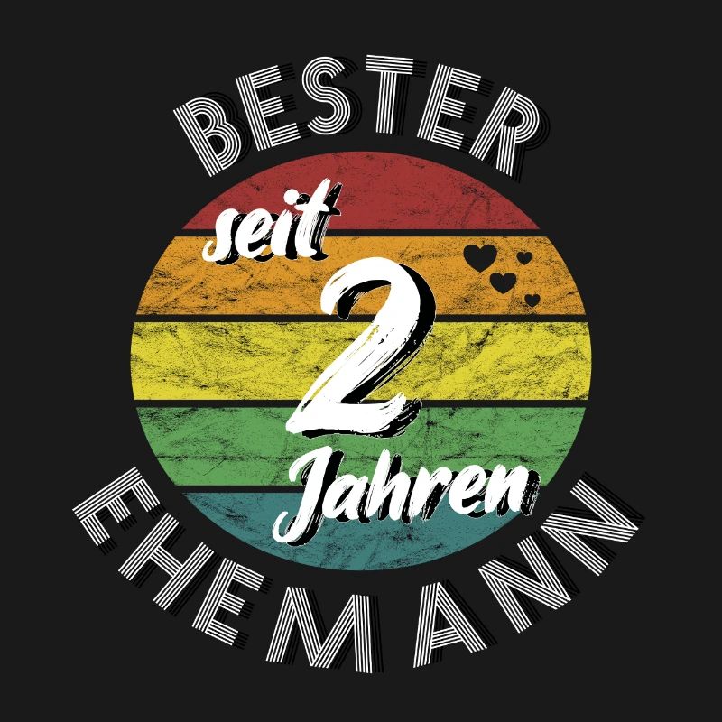 bester Ehemann seit 2 Jahren 2. Hochzeitstag retro