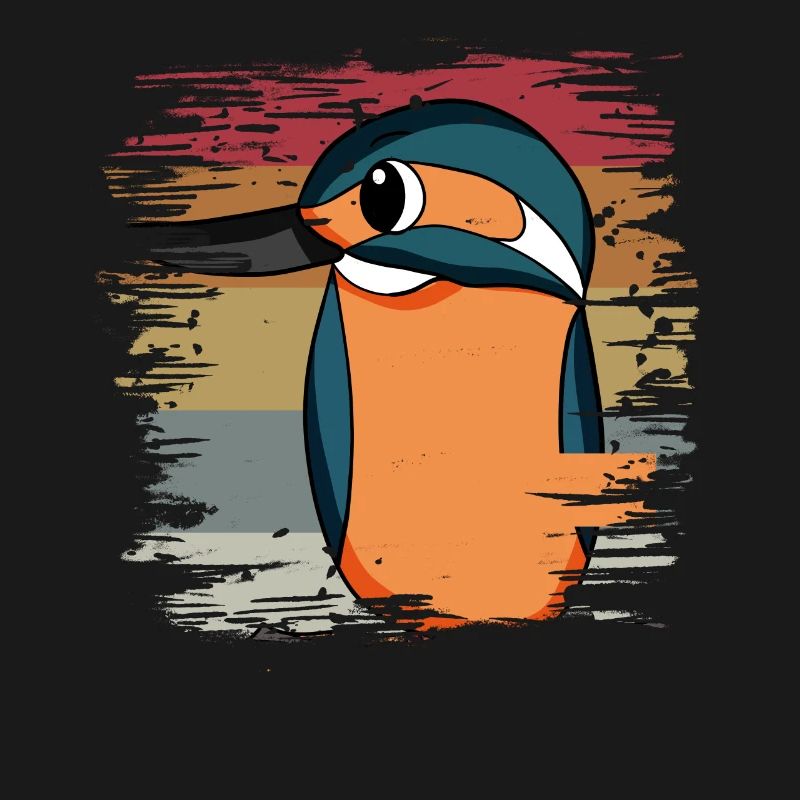 Eisvogel Blauer Vogel Retro