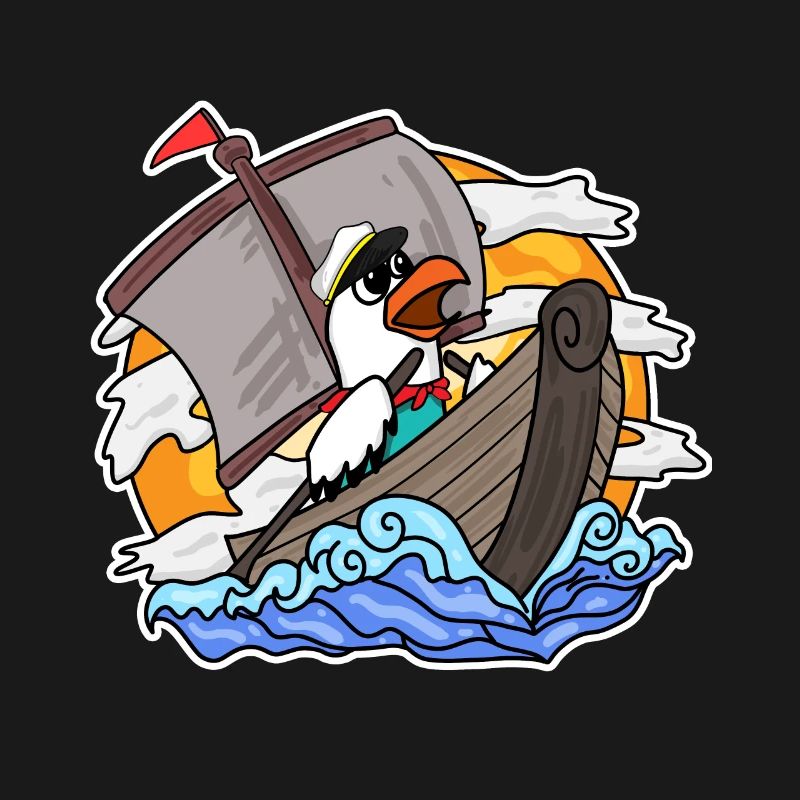 Möwe im Boot