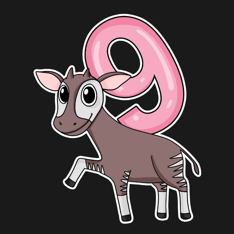 Mädchen 9 Jahre alt Okapi 9. Geburtstag Geschenk