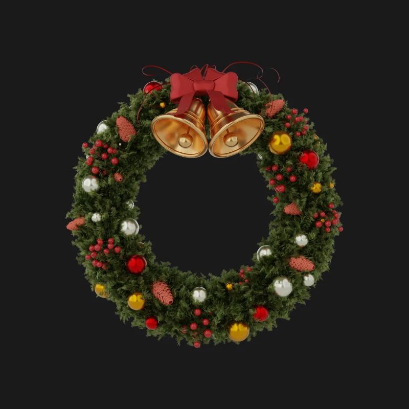 Weihnachtskranz mit Glocken und Schleife