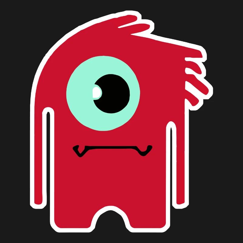 Red Cyclops Monster | Funny Chibi Alien 