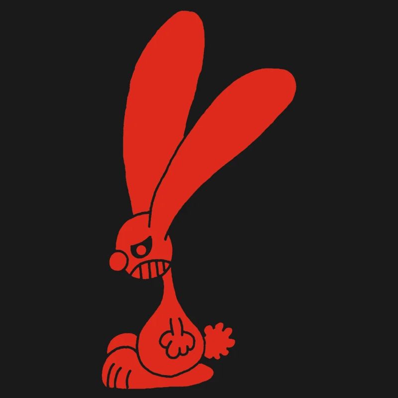 Grumpy red rabbit
