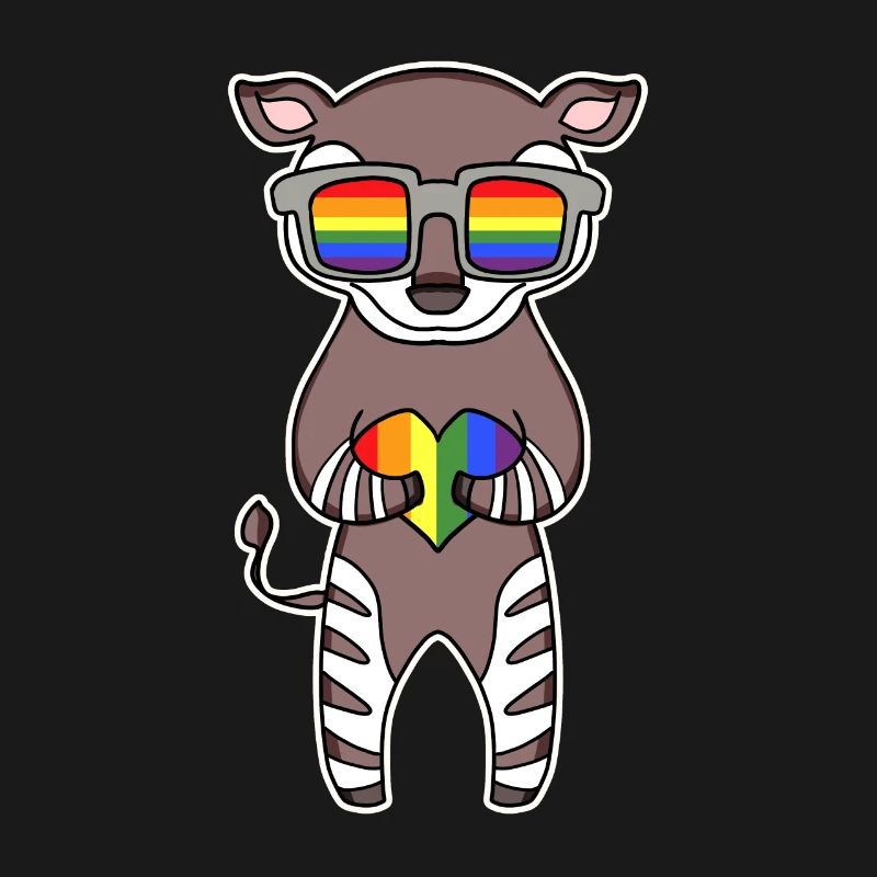 Regenbogen - Okapi mit Brille