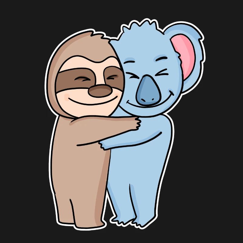 Sloth and koala hugging - hug