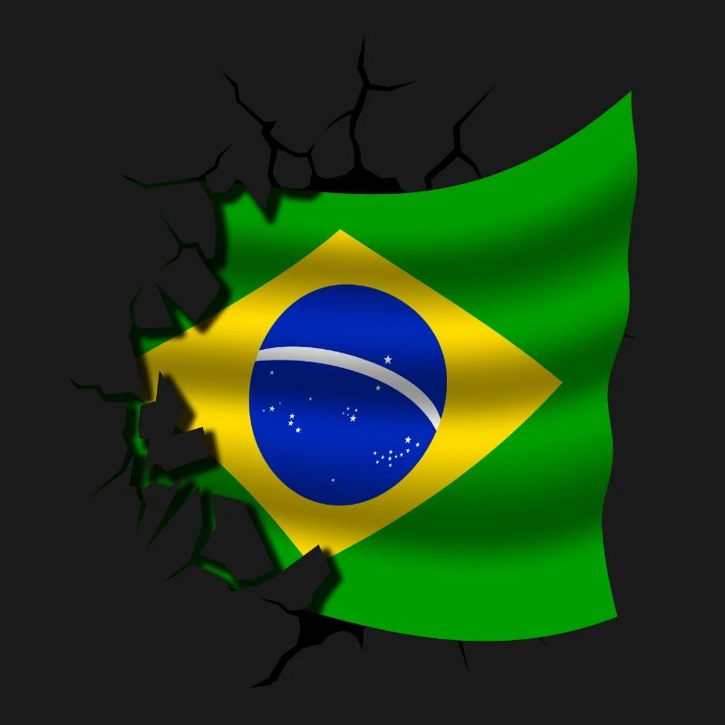 Drapeau du Brésil - Brésil - Drapeau Broken Design