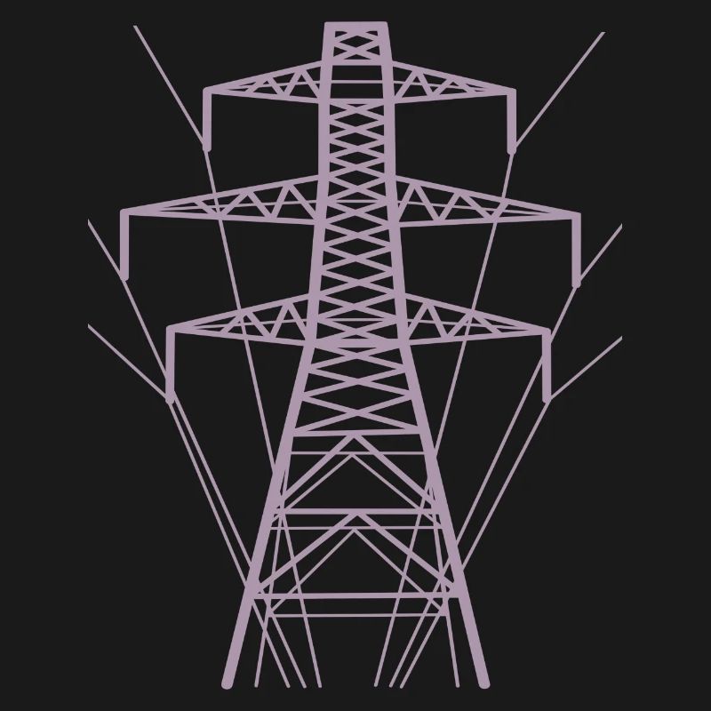Weiße Strommast-Silhouette